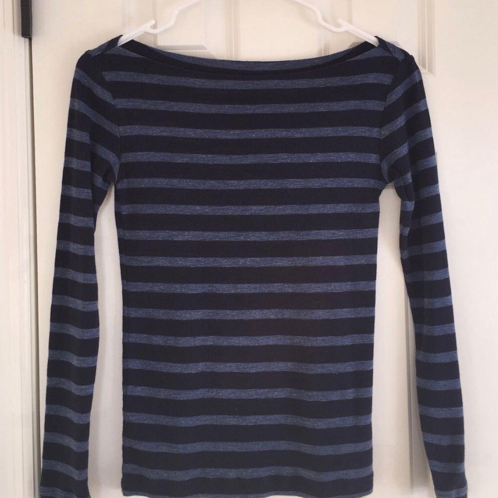 Blue striped long sleeved tee